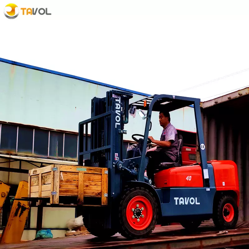 Battery powered electric forklift for indoor use